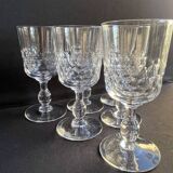 6 Blown and cut crystal water glasses – Art Nouveau