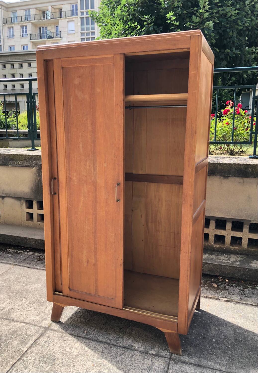 1950s wardrobe / closet in golden oak