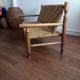Wooden bench and rope around 1950