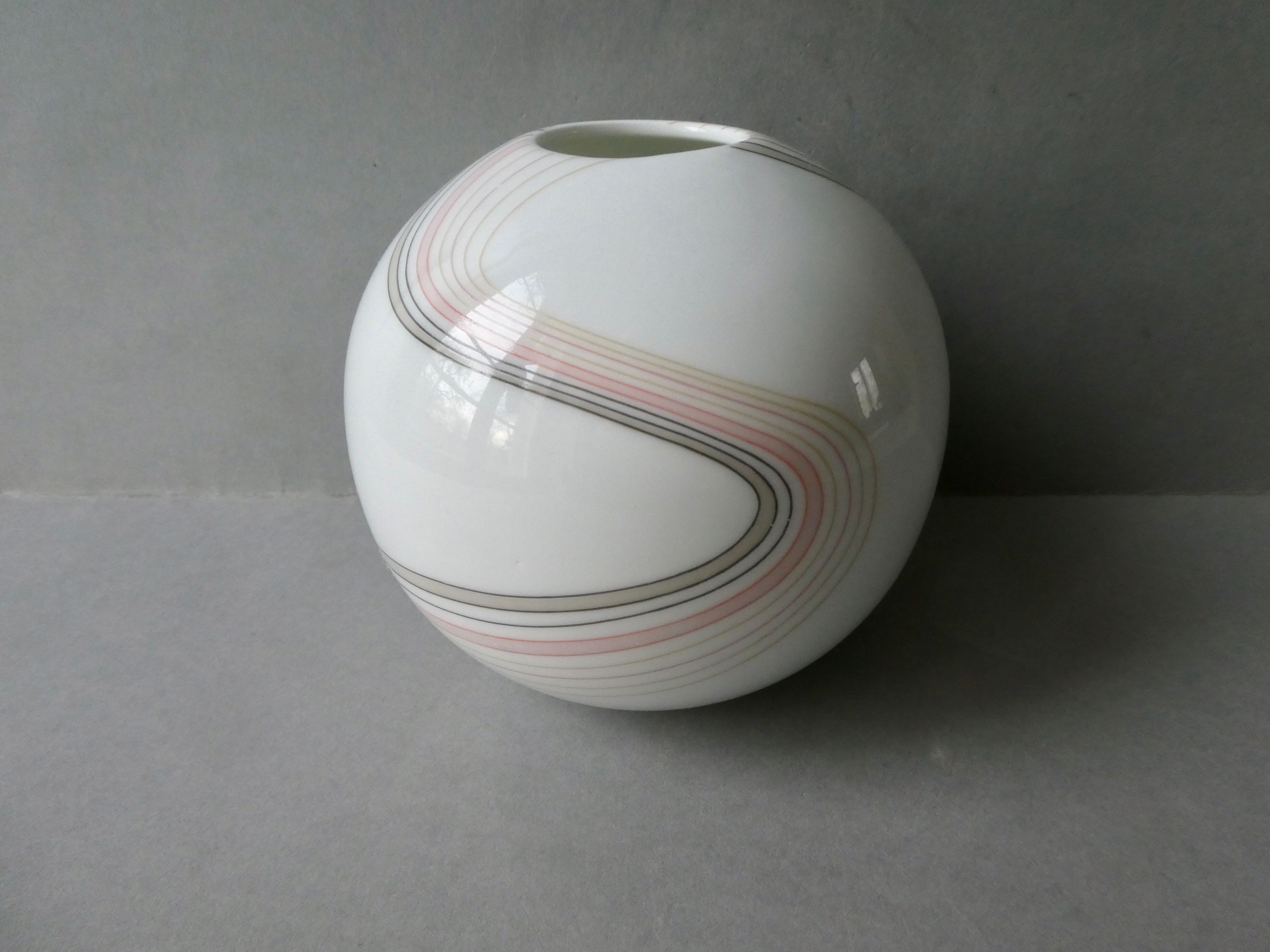 Opaline ball vase, 80s