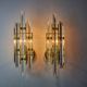 Pair of Venini wall lights, triedri glass, murano, Italy 1970