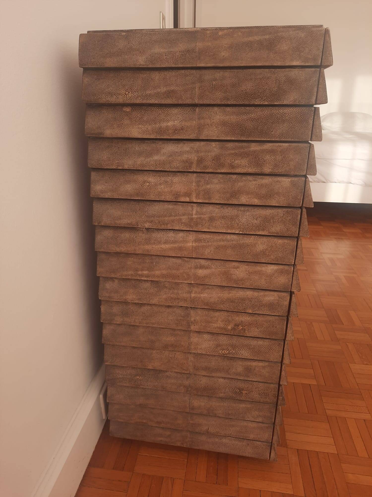 Chest of drawers in genuine shagreen by R&Y Augousti Paris