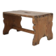 Rustic French wooden stool with beautiful patina, ca. 1900