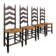 Série de 4 chaises paillées en chêne