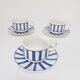 Set of 3 Churchill English cups with blue stripes