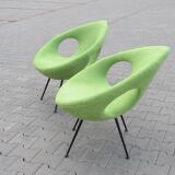 Beautiful and very rare pair of armchairs egg 50 60 year tear