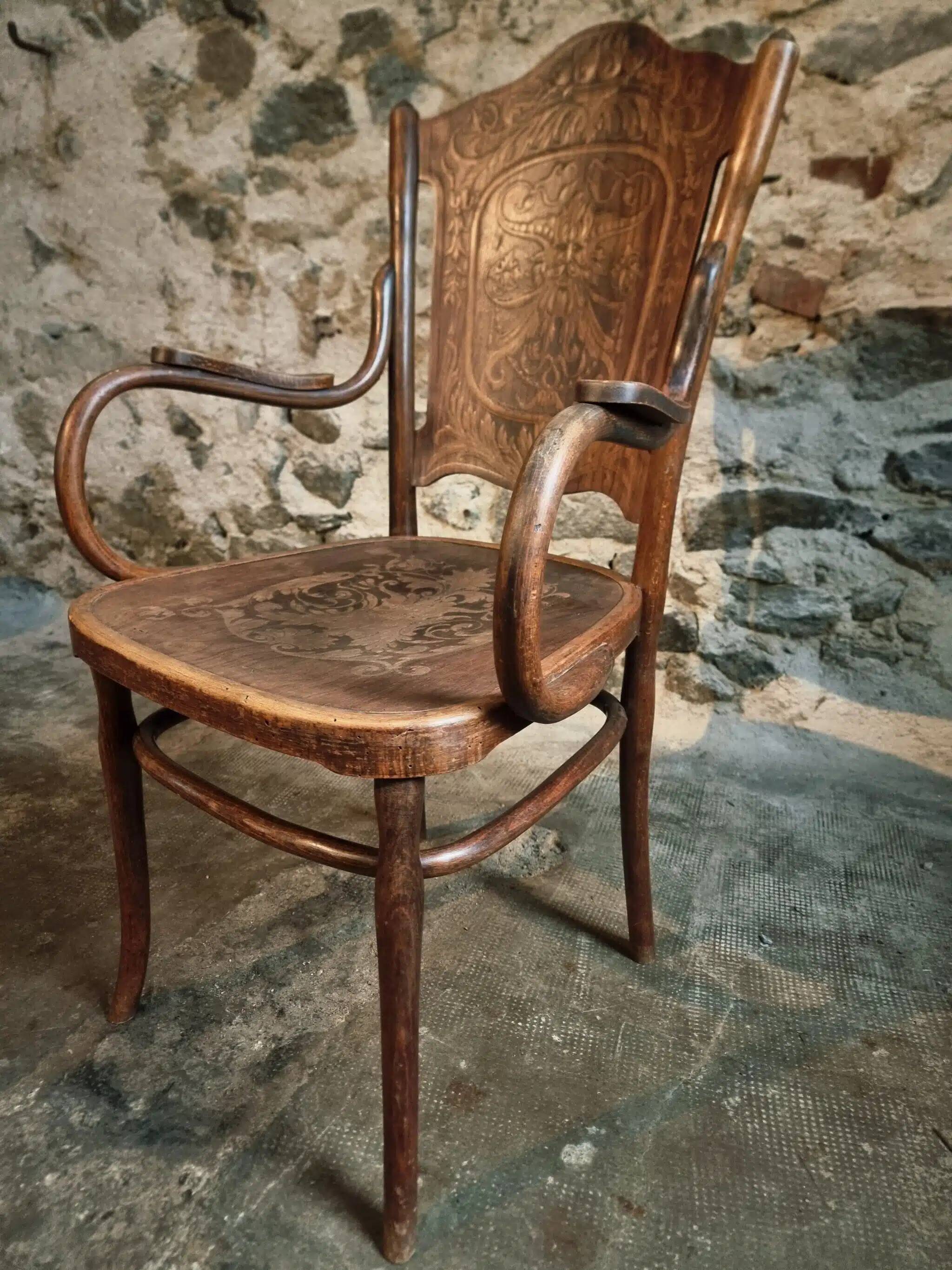 Jacob & Josef Kohn antique armchair, Vienna, circa 1900