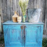 Buffet campagne patiné bleu