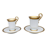 Deux Tasse Porcelaine de Limoges blanc & or