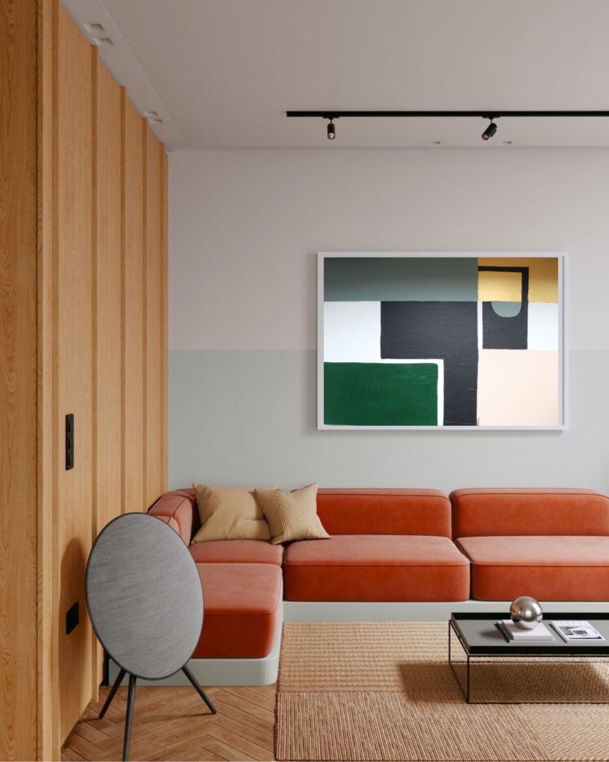 Large abstract acrylic painting for living room 116x97cm