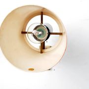 Old and rare Stilnovo wall light, red and black lacquered metal and brass With period label
