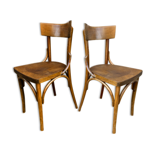Paire de chaises bistrot bois courbé baumann