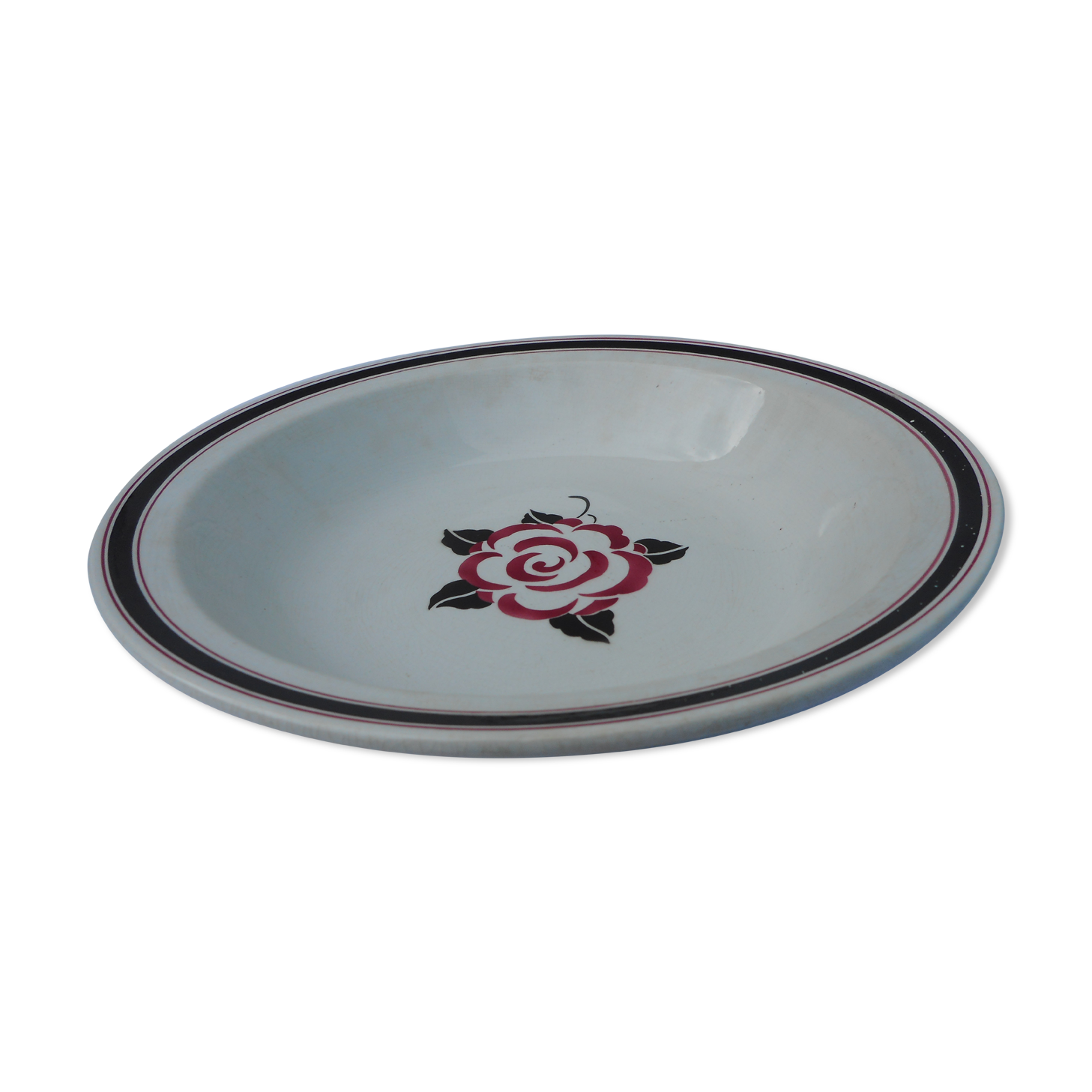 Hollow dish in sarreguemines earthenware