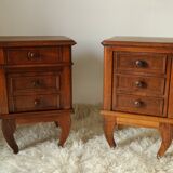 Pair of old walnut bedsides
