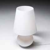 Floor lamp in white opaline glass, 1970's, italy