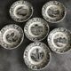 Set of 6 antique choisy-le-roi earthenware plates with grisaille decoration