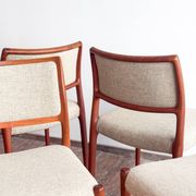 Set of 6 chairs #80 in teak by Niels O. Møller, JL Moller, Mid Century