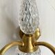 Pair of double glass and metal wall lights, 1960s