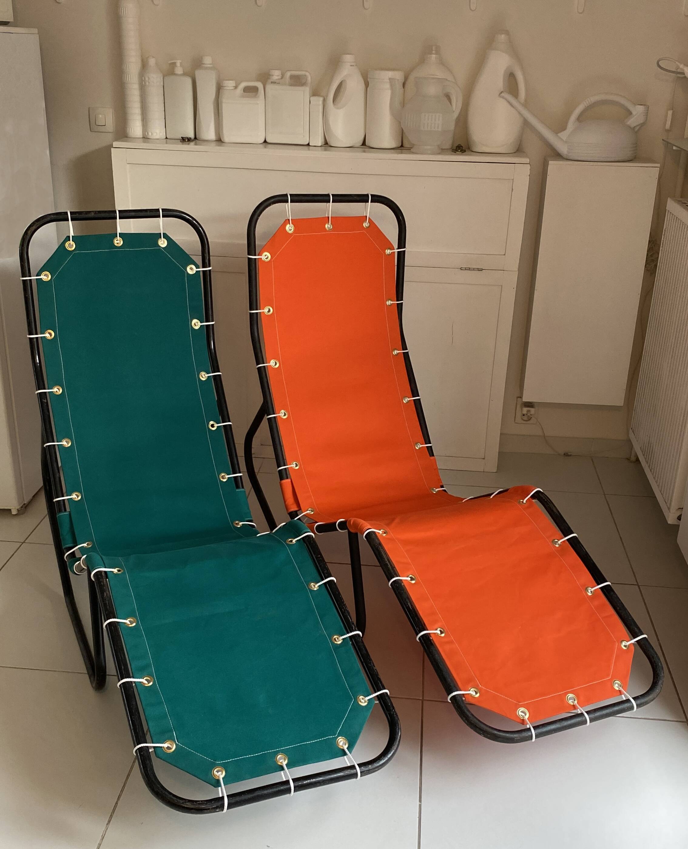 Pair of "Barwa" lounge chairs by John Waldheim and Edgar Bartolucci 1950