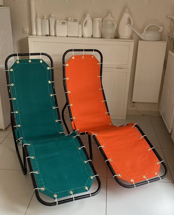 Paire de chaises longues ''Barwa'' de John Waldheim et Edgar Bartolucci 1950