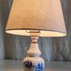 Table lamp in porcelain with painted floral decoration - mid 20th century