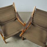BRUKSBO / vintage Hunter safari easy chairs (2) / Torbjørn Afdal / Norway 1960s