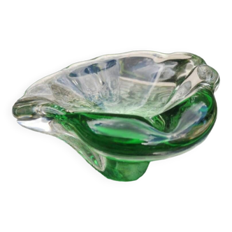 Vide poche ou cendrier en verre dégradé vert Sklo