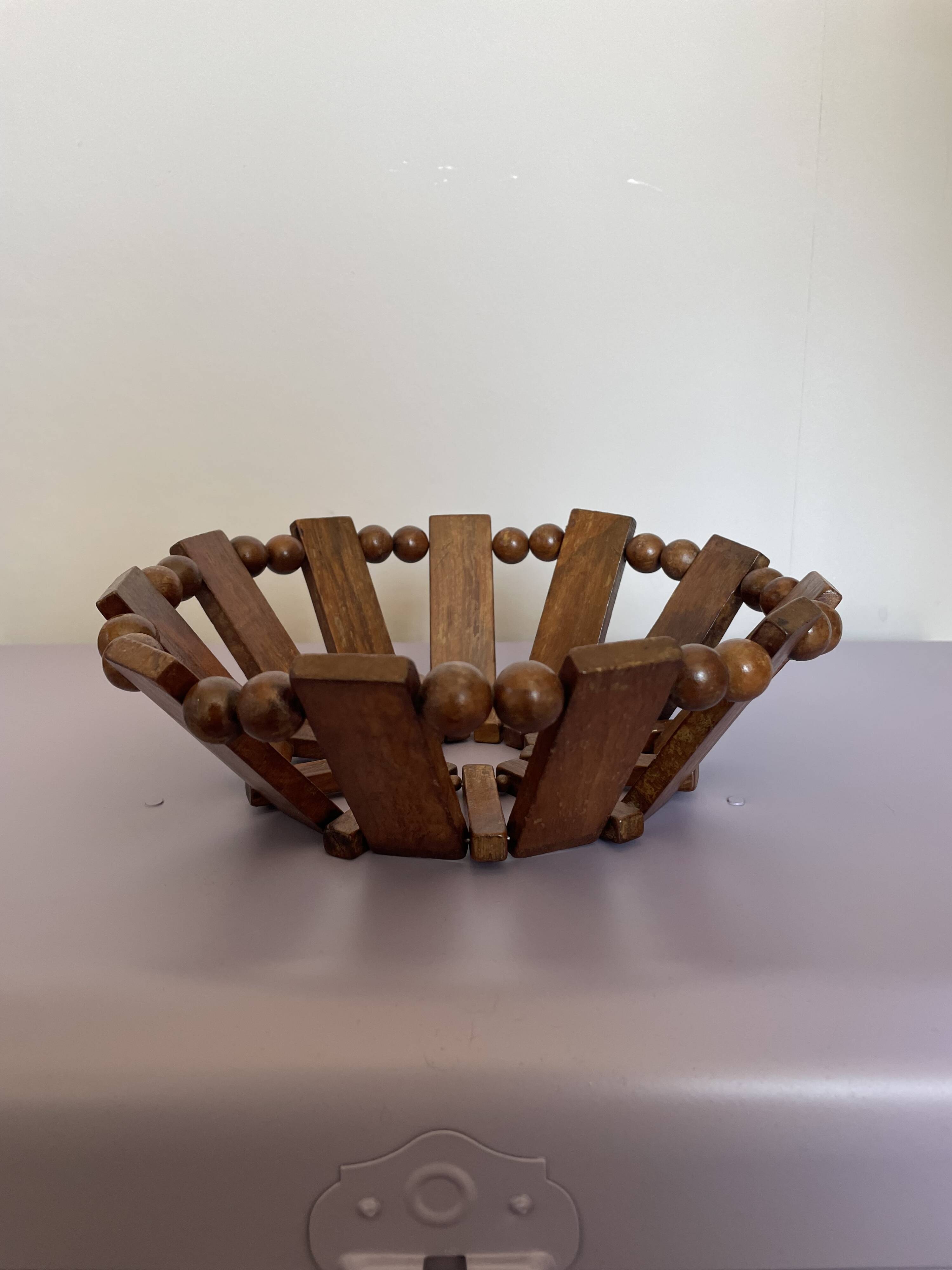 Teak fruit basket