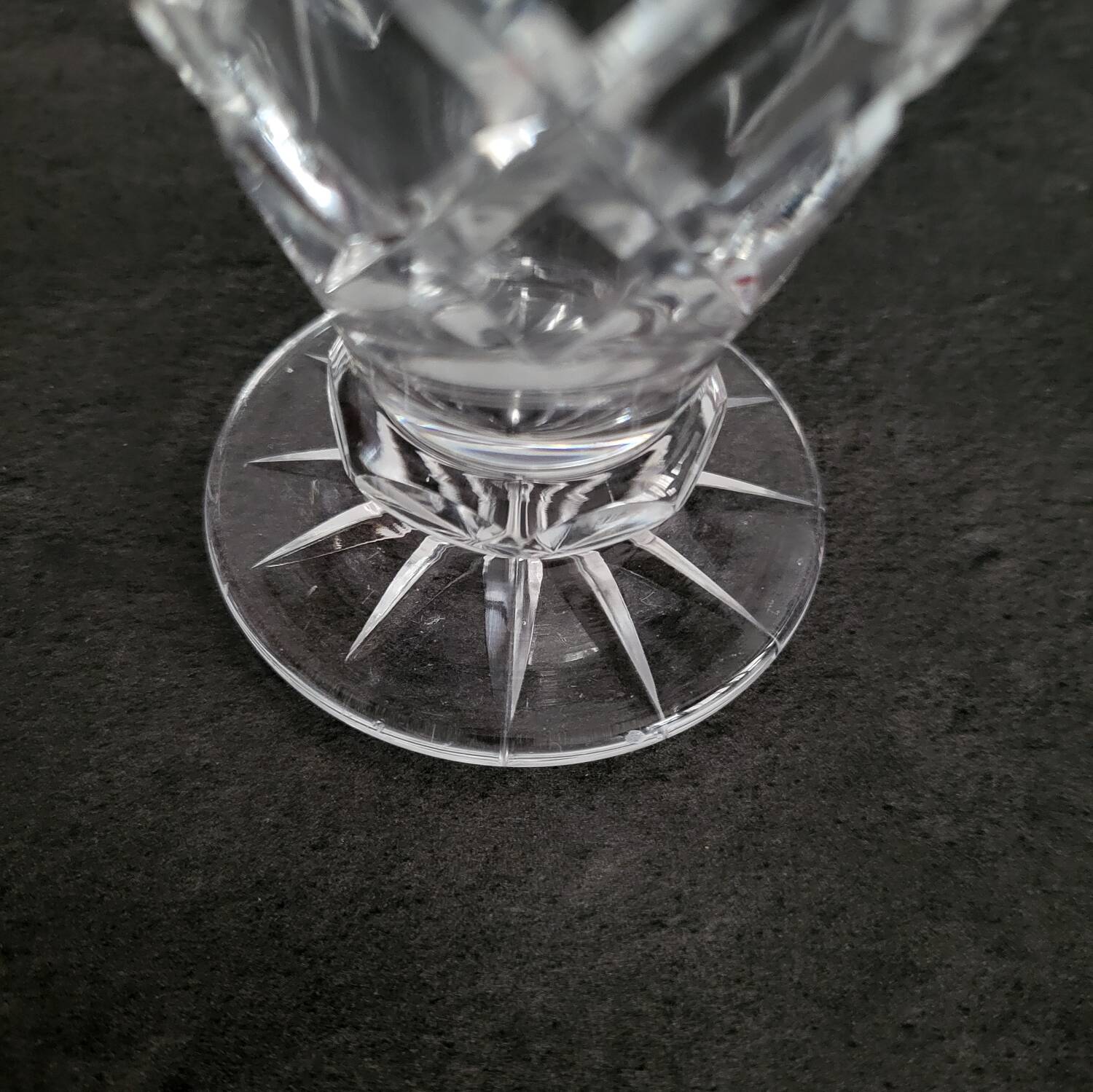 Vintage Bohemian crystal vase in excellent condition.