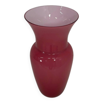 Italian Pink Murano Glass Vase, By Tommaso Buzzi, 1990s