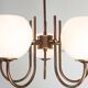 Vintage Italian Brass and Opaline Chandelier in Copper Color, 70s