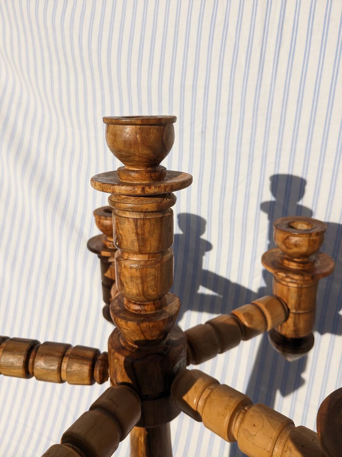Large turned wooden candlestick