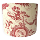 Red toile de jouy lampshade