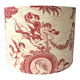 Abat-jour toile de jouy rouge