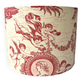 Abat-jour toile de jouy rouge