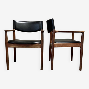 Duo de fauteuils design scandinave "Erik Worts" 1960.