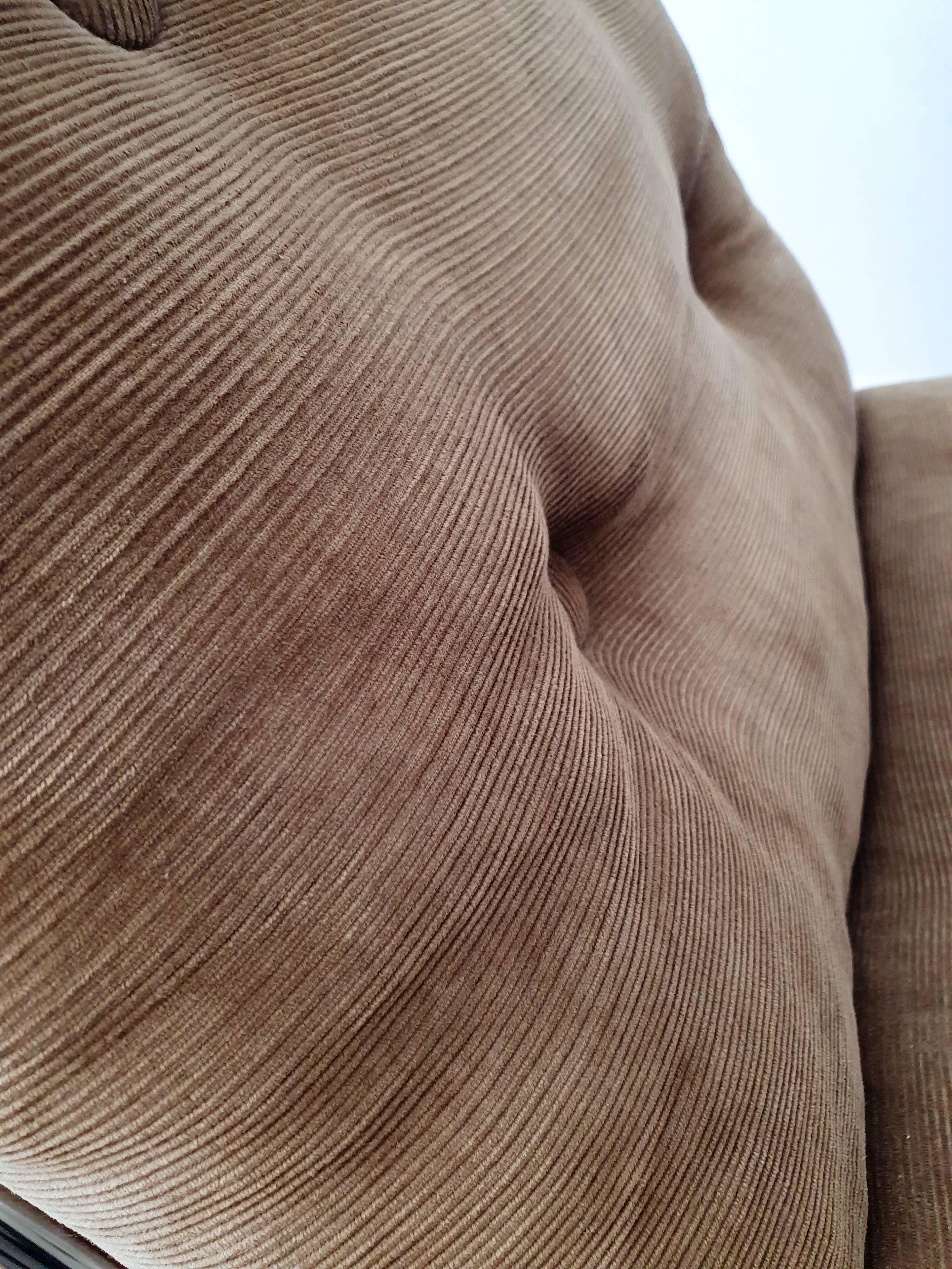 Vintage tubular chrome and velvet armchair