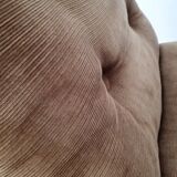 Vintage tubular chrome and velvet armchair