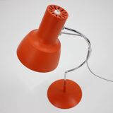 1960s Pair of Josef Hurka Orange Red Desk Lamps, Czechoslovakia