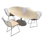 table ovale Saarinen et chaises Bertoia