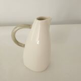 White earthenware pitcher signed KG Lunéville