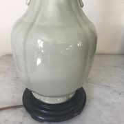 Lampe en céramique vintage vert céladon