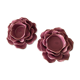 Duo of porcelain flower candle holders, old pink color