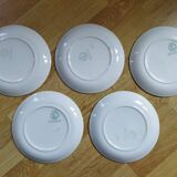 5 dessert plates from Moulin des Loups, Orchies, Gisèle model
