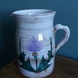 Decorative pitcher with thistle by Etienne Daniel, Vallauris
