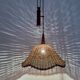Adjustable Wicker and Teak Pendant Lamp
