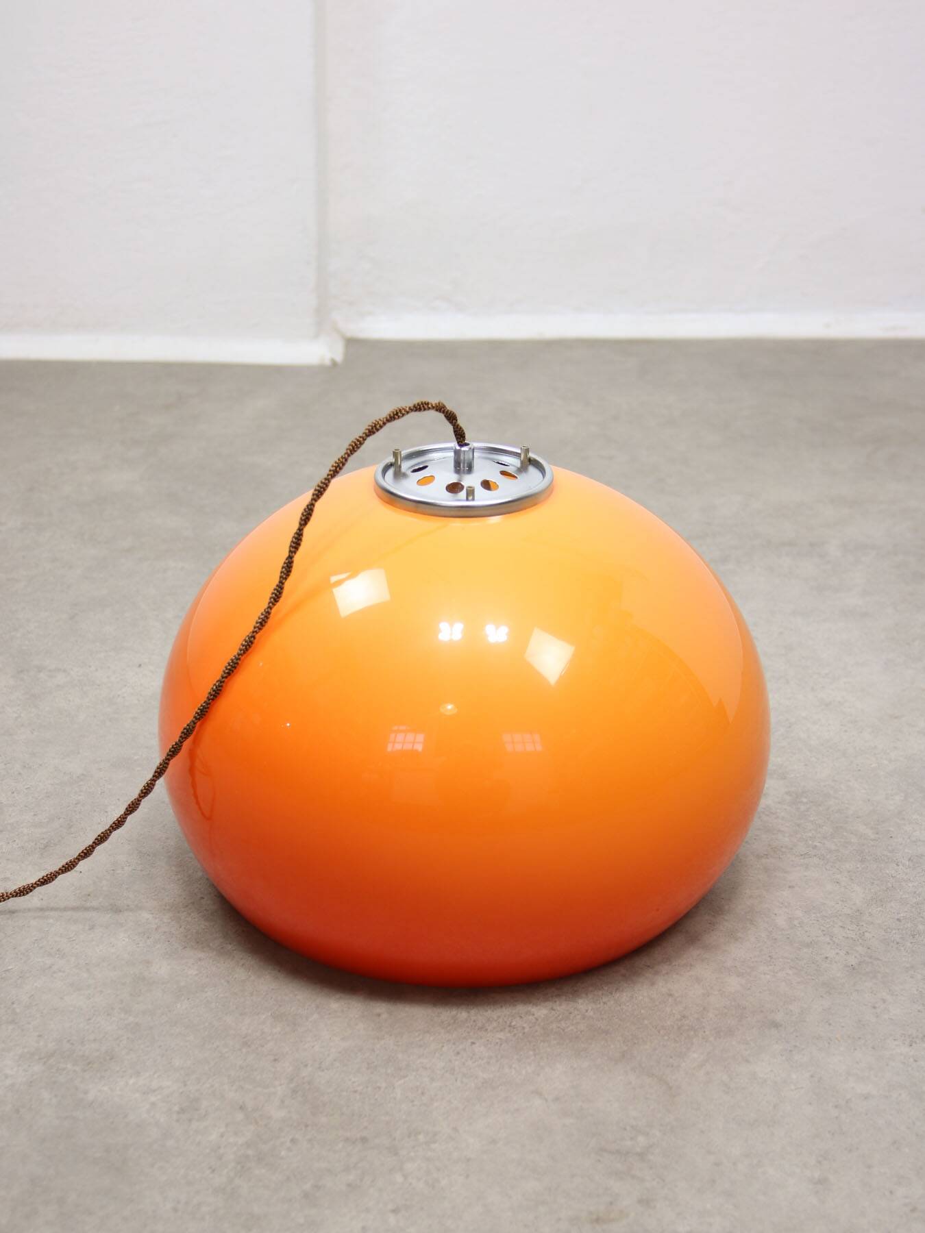 Rare Orange Jolly Pendant Lamp by Luigi Massoni for Guzzini, 1970s