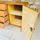 Large vintage chest of drawers with 4 drawers and oak storage, circa 1960s.