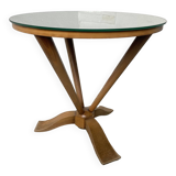Art deco mirror pedestal table in walnut 1930