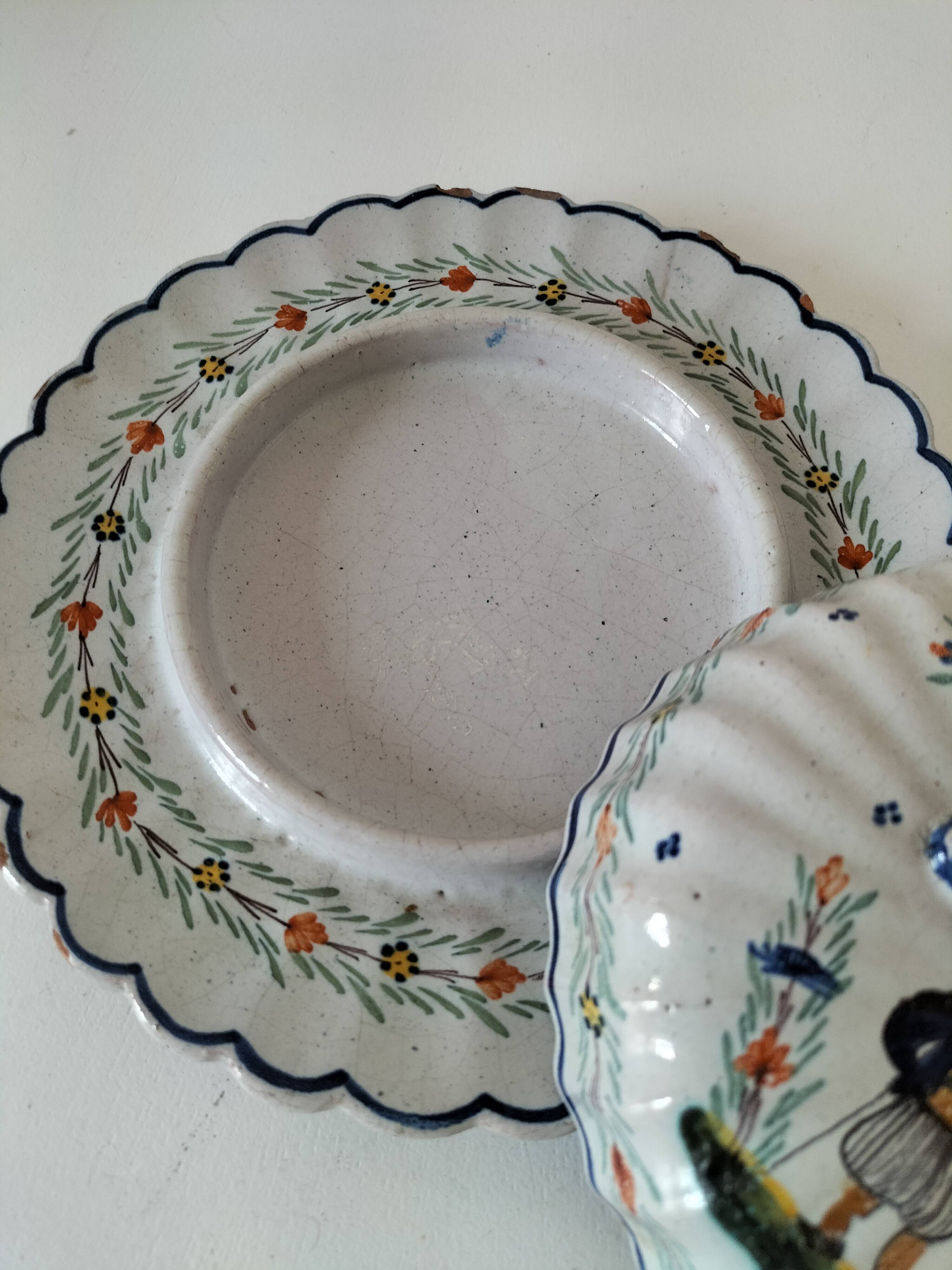 Covered cheese dish in Quimper earthenware – late 19th, early 20th century